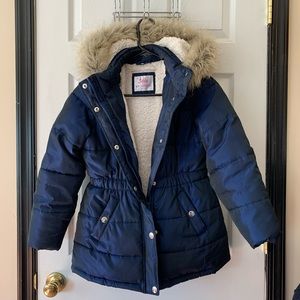 Justice girl’s size 12 like-new puffer parka